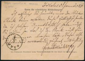 1871 2kr díjjegyes levelezőlap / PS-card "FÖLDES SZABOLCS M." - "PEST"