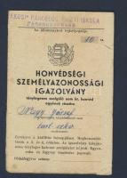 1950 Rákosi páncélos tiszti iskola igazolvány köztásrasági címerrel és Rákosi címeres pecséttel (hajtásánál kissé elvált)