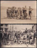 cca 1920-30 Fürdőzők Abbáziában, 2 db fotólap, 9x14 cm