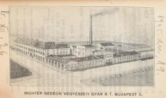 1941 A Richter Gedeon Vegyészeti Gyár által kiadott Orvosi Naptár 1941-1942, a gyár képével és termé...