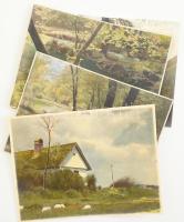cca 1920-40 tájképek, 6 db színezett fotó, 17x23 cm