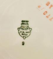 6 db Zsolnay art deco tányér. Kézzel festett, jelzett, minimális kopással d: 12 cm