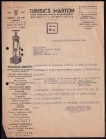 1947 Jurisics gépgyár reklámos számla