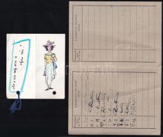 1952-1953 Győri Ilona (1929-2001) Jászai Mari-díjas magyar színművésznő látogatási könyve, Ruttkai O...