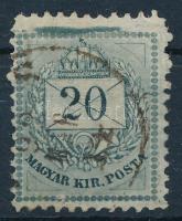 1881 20kr felül erős szegélyléclenyomat (ex Lovász)