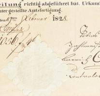 1828 Buda, német nyelvű számla