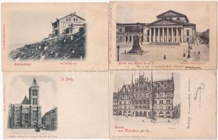 8 db RÉGI (1905 előtti) külföldi város képeslap / 8 pre-1905 European town-view postcards