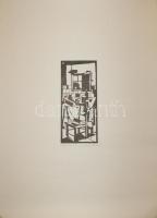 Tardi Kovács Sándor (1938-): Interiur I., linómetszet, szignált 15x26cm ív papíron
