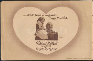 cca 1949 Népfront propaganda prospektus: "... ezért küzd és dolgozik nagy tanítónk Rákosi Mátyá...