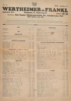 1947 Wertheimer és Frankl árjegyzéke, hajtott, szakadt, 1 sztl. lev.