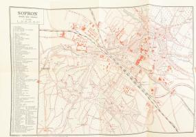 1925 Sopron szabad királyi város térképe 36x27 cm Hajtva, borítóval