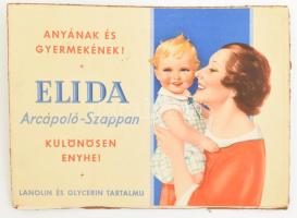 cca 1930-40 Elida arcápoló-szappan reklám, ofszet, papír, kartonon, 21x29 cm