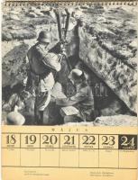 1942 Honvéd naptár, számos illusztrációval, II. világháborús képpel, spirálkötésben, borító kissé sé...
