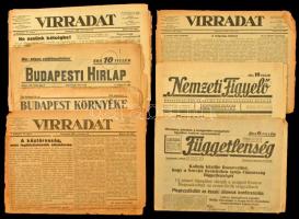 cca 1918-40 össz. 7 db újság: 1918 Virradat (3 db), 1932 Budapest és környéke, 1935 Budapesti Hírlap, Nemzeti Figyelő, Függetlenség.