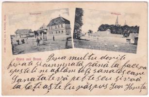 1906 Szászváros, Broos, Orastie; Wassergasse, Mühlgasse / Víz utca, Malom utca. A. Schuller kiadása / street view (EK)