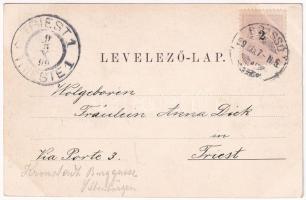 1899 (Vorläufer) Brassó, Kronstadt, Brasov; Postarét, Fellegvár, Mártonhegyi szász evangélikus templ...