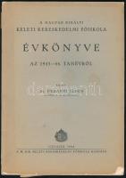 Újvidék M. Kir. Keleti Keresk. Főiskola évkönyve 1943-1944 74p. szakadt papírborítóval