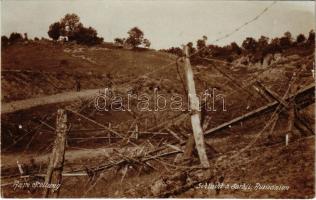 Alsótótfalu, Sarbi; Rum. Stellung, Schlucht b. Sarbii (Rumänien) / Első világháborús katonai fotó, Román állások a falu határában / WWI military photo, Romanian positions along the village border. photo