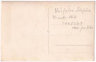 1936 Aranyos, Aries; Vasúti híd építés közben az Aranyos folyó felett a Várfalva-Szinfalva vasúti vo...