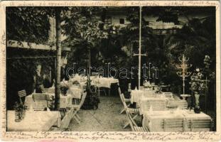 1930 Budapest I. Hoffmann János-féle Öreg diófa étterem, kerti részlet. Pálya utca 3. (EK)