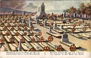 1918 Denkmal für die am S. Marco bei Görz gefallenen Helden des K.u.K. I.-R. 96. in Cernice / WWI Austro-Hungarian K.u.K. military art postcard, heroes cemetery + K.u.K. Inft. Rgt. Nr. 96. (EK)