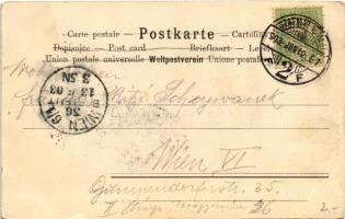 1903 Die Jahrzeit / Judaica art postcard. Verlag A. J. Hofmann s: M. Oppenheim (kis szakadás / small...