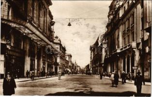 Beograd, Belgrade; Rue Prince Michel / street view, shops (small tears)
