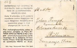 Arad, Agrikultura Sparkaso de Arad-Csanád / Takarékpénztár, Kornett Gerő, Domán Sándor üzlete. Eszpe...