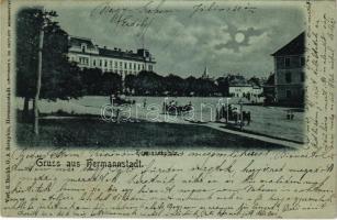 1904 Nagyszeben, Hermannstadt, Sibiu; Hermannsplatz / Hermann tér, laktanya. G. A. Seraphin kiadása / square, K.u.K. military barracks