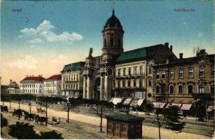 1916 Arad, Andrássy tér. Kerpel Izsó kiadása / square + portóbélyeg (EK)