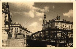 Kolozsvár, Cluj; Szamos hídi részlet, Schenker & Co. üzlete / Somes bridge, shops. Belle (fa)