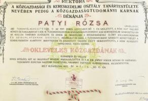 1935 Közgazdász diploma. függő viaszpecséttel