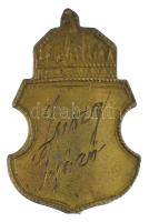 ~1920. bronz jelvény a Szent Koronával, Jaszy Győző gravírozással T:XF