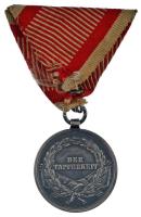 1914. "Ferenc József II. osztályú Ezüst Vitézségi Érem" jelzetlan Ag kitüntetés mellszalag...