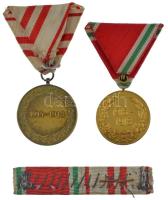 Ausztria 1932. "Osztrák Háborús Emlékérem" bronz kitüntetés mellszalagon kardokkal + Bulgá...