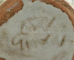 Gorka Géza - Art deco Zodiákus díszváza. Korongozott és kézzel formált cserép. Többrétegű mázzal fes...