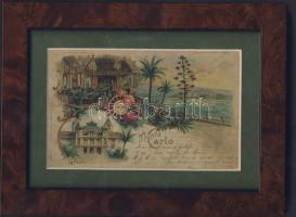 Monte Carlo litho képeslap bekeretezve / Monte Carlo litho pc. in frame