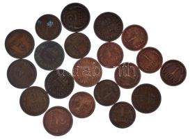 1936-1939. 1f bronz (10x) + 1926-1940.2f bronz (10x) T:XF-F