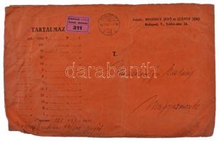 1943. Értéklevél 4019,47 Pengőről, 5,70P bérmentesítéssel, 1941. "Horthy Miklós Kormányzó"...