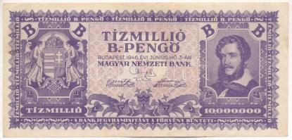1946. 10.000.000BP T:F Hungary 1946. 10.000.000 Bilpengő C:F Adamo P38