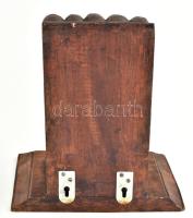 Fali konzol, szobortartó, Faragott fa, 24x15 cm, m: 27 cm