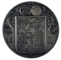 DN Old Boys of Vasas SC Budapest kétoldalas, ezüstpatinázott bronz labdarúgó sport emlékérem, egyik oldalon a játékosok aláírásaival (63mm) T:AU