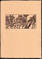 Bálványos Huba (1938-2011). Ad astra IV., Örömünnep. Linómetszet, merített papír, jelzett, művészpél...