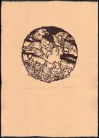 Bálványos Huba (1938-2011). Ad astra X., Személyiség. Linómetszet, merített papír, jelzett, művészpéldány E.A. V/XV számozással, d: 17,5 cm