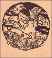 Bálványos Huba (1938-2011). Ad astra X., Személyiség. Linómetszet, merített papír, jelzett, 71/100 s...