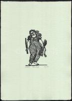 Perei Zoltán (1913-1992): Flóra. Linómetszet, merített papír, jelzett, művészpéldány EA V/XV. számoz...