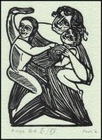 Perei Zoltán (1913-1992): Anya. Linómetszet, merített papír, jelzett, művészpéldány EA V/XV. számozá...