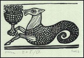 Perei Zoltán (1913-1992): Váza. Linómetszet, merített papír, jelzett, művészpéldány EA V/XV. számozá...