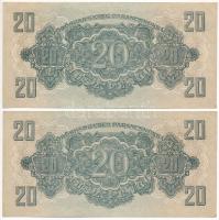 1944. 20P "A Vöröshadsereg Parancsnoksága" (2x) sorszámkövetők "BX 006464 - BX 006465...