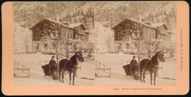 1901 Sztereo felvétel Svájcból, 8,5x17,5 cm